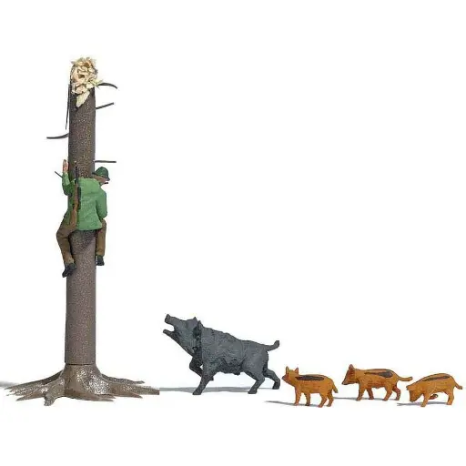 [BU7958] Sanglier et chasseur - HO 1/87 - BUSCH 7958