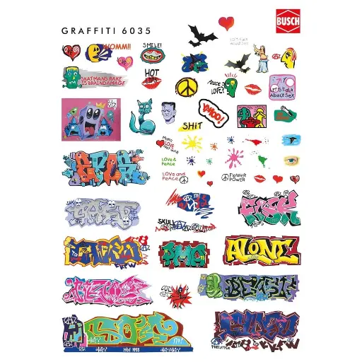 [BU6035] Ensemble de graffitis de couleurs Busch 6035 - Lots & Logos - 3 tailles différentes