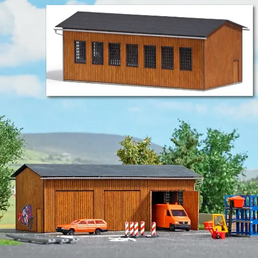 [BU8234] Atelier d'entretien routier en bois - Busch 8234 - N 1/160