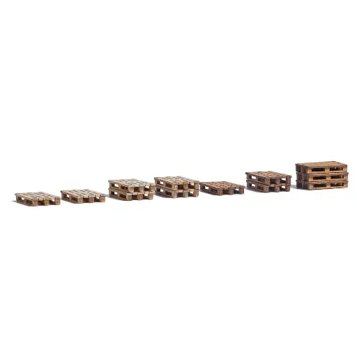 [BU1810] Lot de 12 palettes en bois vides BUSCH 1810 -  HO 1/87