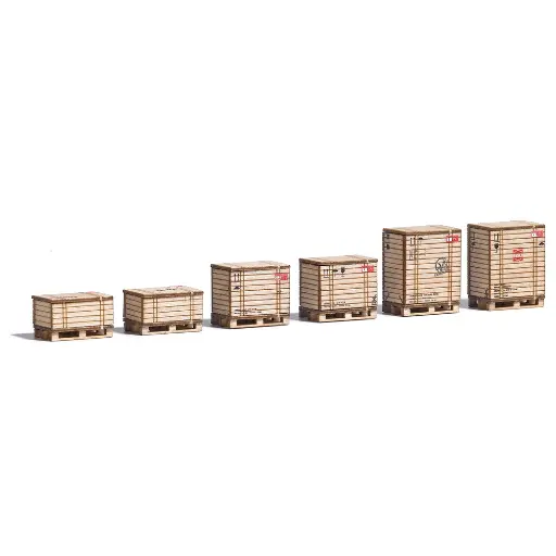 [BU1811] lot de 6 palettes avec leur caisse en bois BUSCH 1811 - HO 1/87