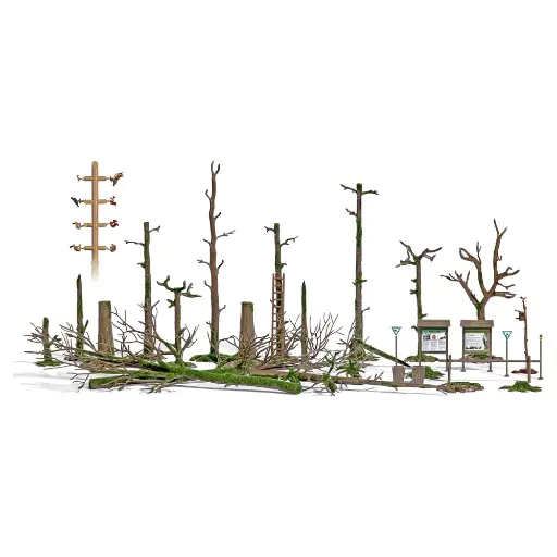 [BU1852] Kit bois mort et multiples accessoires BUSCH 1852 - HO 1/87