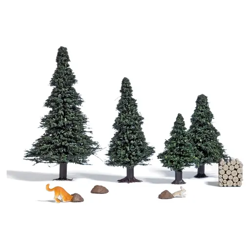 [BU7987] Scénette Le chien cherche le lapin en forêt BUSCH 7987 HO 1/87