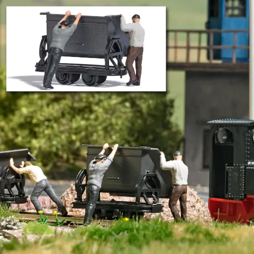 [BU12451] Scénette 2 ouvriers déchargeant un lorry - Busch 12451 - HO 1/87