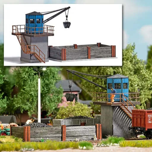 [BU1970] Grue et parc à charbon - Busch 1970 - HO 1/87