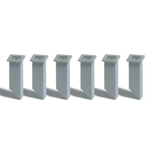 [BU7750] Lot de 6 cheminées à bases inclinées - Busch 7750 - HO 1/87