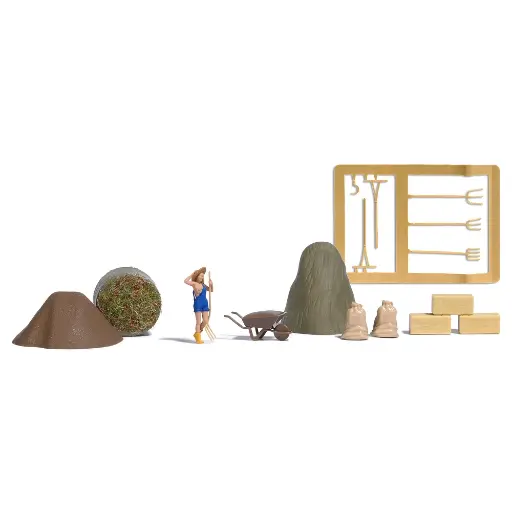 [BU79850] Scénette "Femme à la campagne pour shooting photo" - Busch 79850 - HO 1/87