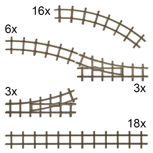 [BU8079] Coffret de rails (non fonctionnels) - Busch 8079 - N 1/160