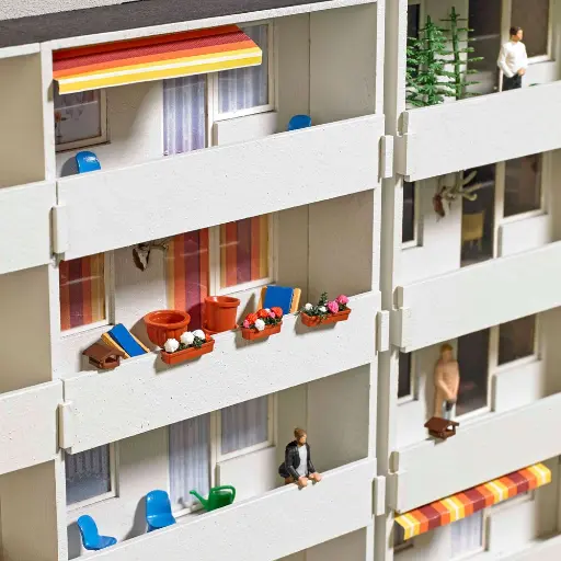 [BU1836] Aménagement pour balcon - Busch 1836 - HO 1/87