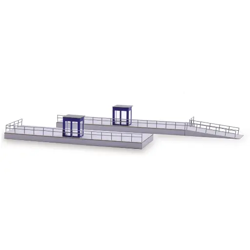 [BU1957] Lot de 2 plateformes avec rampe - Busch 1957 - HO 1/87 - 495 x 64 x 20 mm
