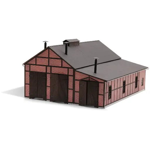 [BU1956] Hangar à locomotives - Busch 1956 - HO 1/87 - 312 x 255 x 160 mm