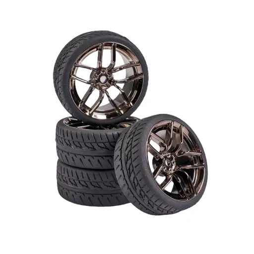 [CA500900161] Jeu de 4 roues à 10 rayons chrome fumé - Carson 500900161 - 1/10