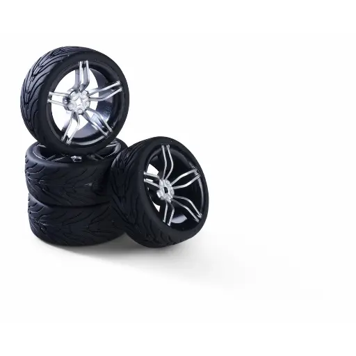 [CA500900173] Jeu de 4 roues à 10 rayons argent - Carson 500900173 - 1/10