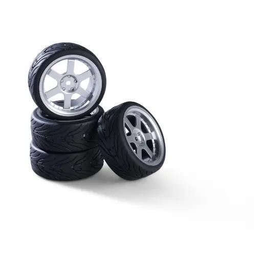 [CA500900192] Jeu de 4 roues à 6 rayons argent - Carson 500900192 - 1/10