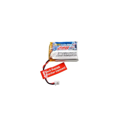 [CA500608275] Batterie Lipo 3,7V/220mAh pour drone X4 cage copter à démarrage automatique - Carson 500608275