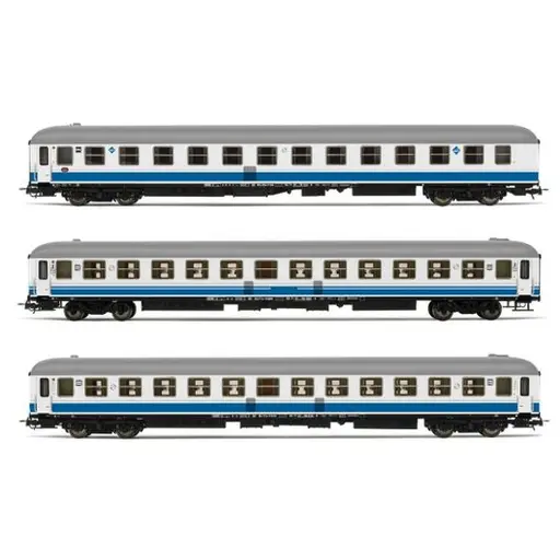 [ELHE4019] Coffret 3 unités "Estrella Picasso", 2 x 11600 voitures-couchettes + 7100 voitures-lits, livrée "Largo Recorrido" - Électrotren HE4019 - HO 1/87 - RENFE - Ep V - 2R
