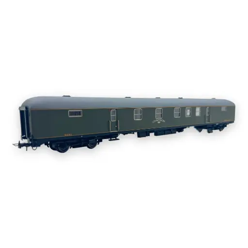 [ELHE4022] Fourgon postal DGDC-3000, vert à bandes jaunes en livrée d'origine - Électrotren HE4022 - HO 1/87 - RENFE - Ep III - 2R