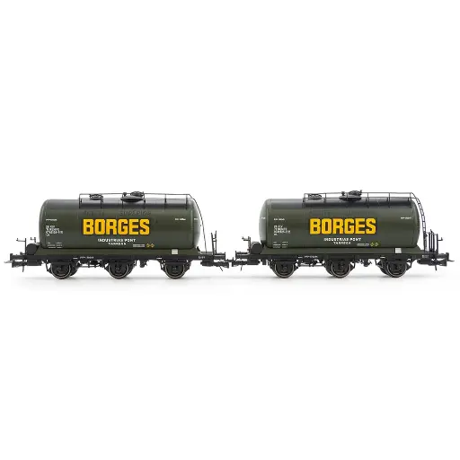 [ELHE6052] Coffret de 2 wagons citernes à 3 essieux "Borges" - Electrotren HE6062 - RENFE - HO 1/87 - EP III IV - 2R