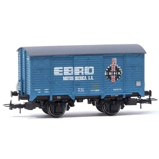 [ELHE6057] Wagon couvert à 2 essieux PJ, "Ebro" - Électrotren HE6057 - HO 1/87 - RN - Ep III - 2R