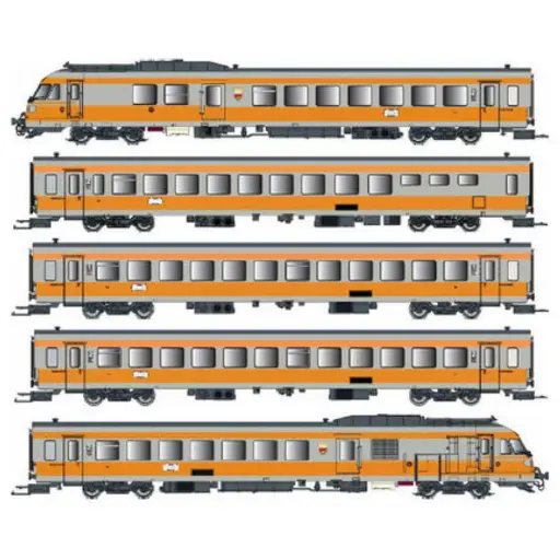 [EP221503AC] Rame 5 éléments RTG N°17 - EPM 221503AC - HO 1/87 - SNCF - 3R - Digital