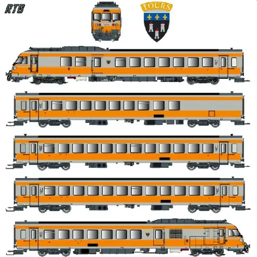 [EP221504ACS] Rame RTG 5 éléments N°37 dépôt de Caen - EPM 221504ACS - HO 1/87 - SNCF - Ep V - Digital sound - 3R