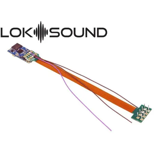 [ES58810] Décodeur sonore ESU V5 vierge micro DCC  MM  SX  M4 LokSound NEM652 à 8 broches avec haut-parleur 11x15mm
