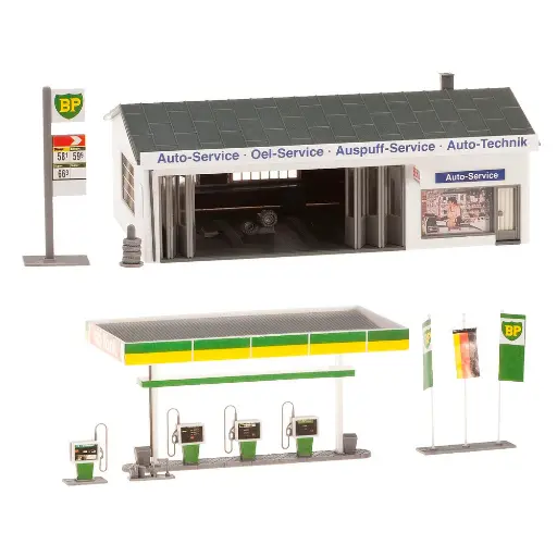 [FA130345] Station-service avec bâtiment de service - Faller 130345 - HO 1/87