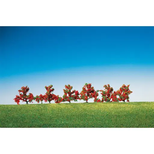 [FA181476] 6 buissons à fleurs rouges - Faller 181476 - HO 1/87 / N 1/160 / TT 1/120