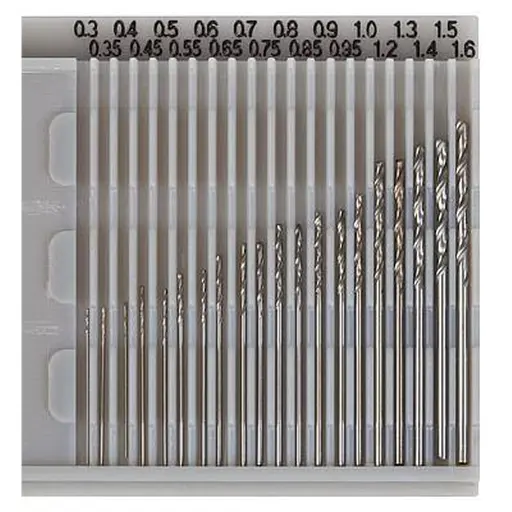 [FA170523] Lot de 20 Forets Miniature Faller 170523, Diamètre de 0,3 à 1,6 mm