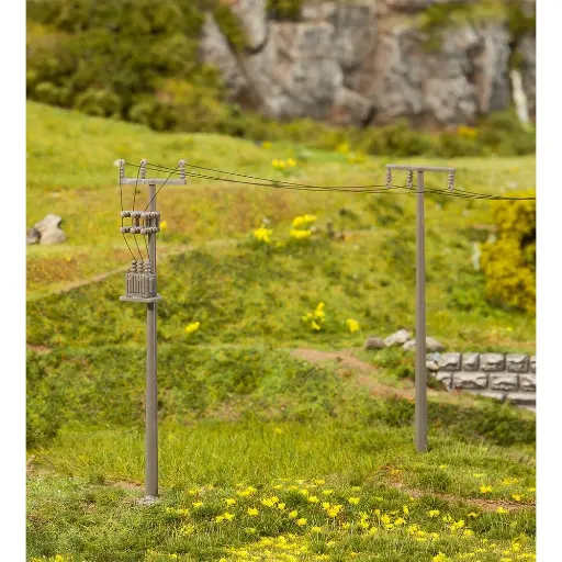 [FA180928] Set de 4 mâts de lignes électriques - Faller 180928 - HO 1/87