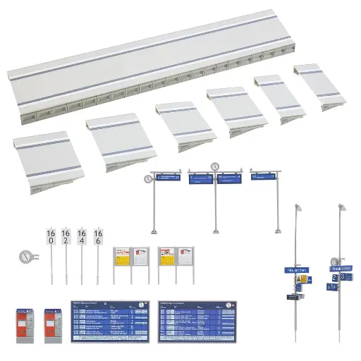[FA120100] Quai moderne pour voie C avec accessoires - FALLER 120100 - HO 1/87