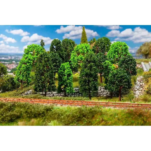 [FA181524] 15 Feuillus Assortis - Faller 181524 - HO 1/87