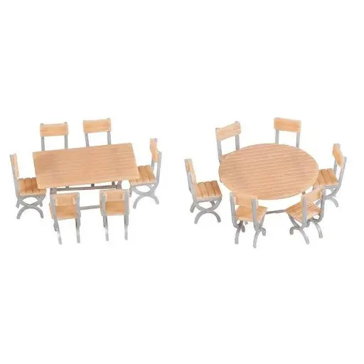 [FA180957] Lot de 2 Tables et 12 chaises FALLER 180957 - HO 1/87