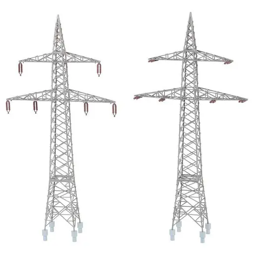 [FA130898] Lot de 2 Pylônes de câbles aériens (110 kV) - FALLER 130898 - HO 1/87ème