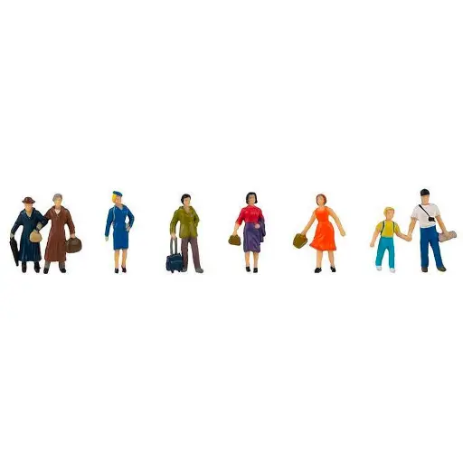 [FA151616] Lot de 8 personnages passagers en attente - Faller 151616 - HO 1/87