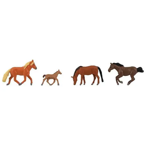 [FA151912] Ensemble de 3 chevaux et 1 poney Faller 151912 - HO : 1/87