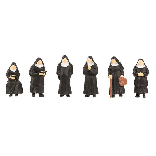 [FA151601] Lot de 6 personnages Sœurs Religieuses Faller 151601 - HO : 1/87
