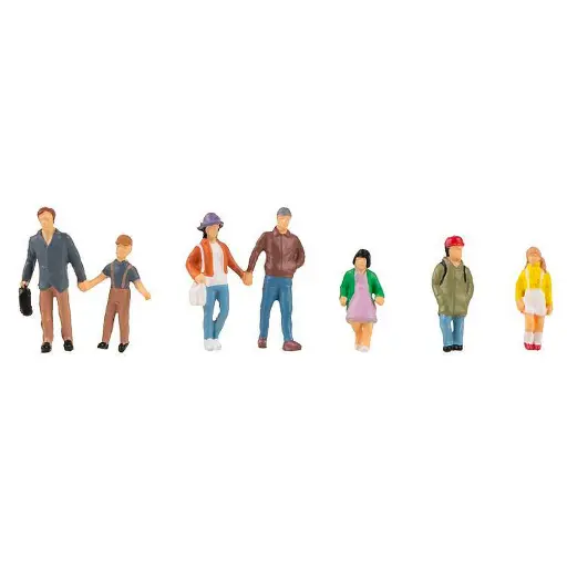 [FA151666] Lot de 7 personnages Parents avec enfants Faller 151666 - HO : 1/87