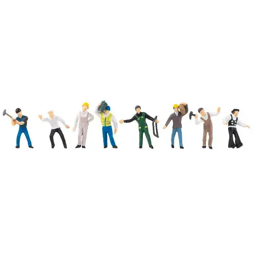 [FA151605] Lot de 8 personnages Artisans au métiers divers Faller 151605 - HO : 1/87