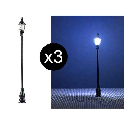 [FA180108] Lampadaire à arc et mat métallique avec LED - HO 1/87 - Faller 180108