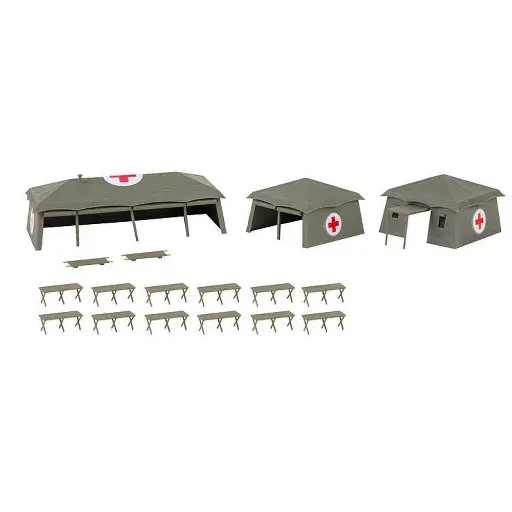 [FA144109] 3 tentes médicales militaires FALLER 144109 - HO 1/87 - EP V