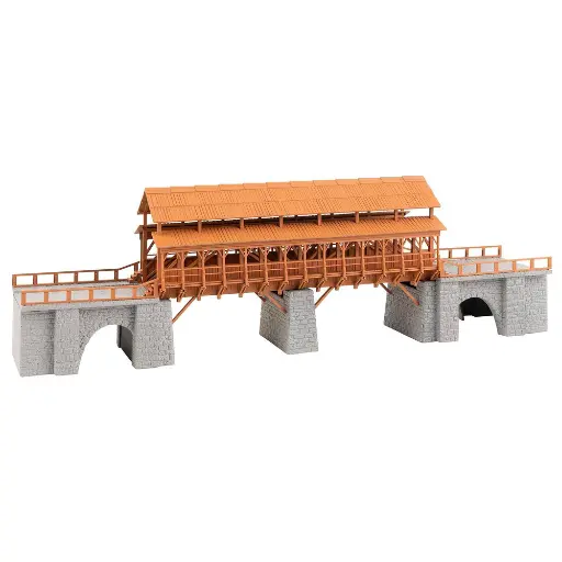 [FA120527] Pont routier en bois Faller 120527 - HO : 1/87 - 385 x 80 x 120 mm