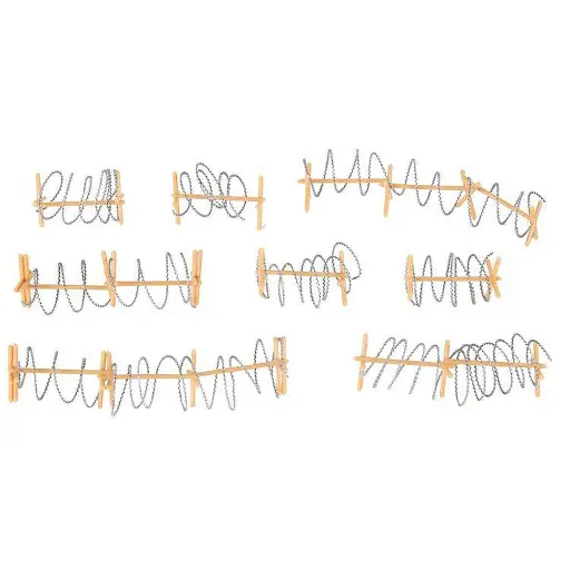 [FA144122] Lot de 15 barrières mobiles avec barbelés - Faller 144122 - HO 1/87 - EP V