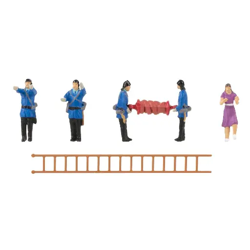 [FA151639] 5 Figurines - POMPIERS Époque III - Faller 151639 - HO 1/87