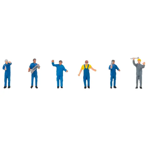 [FA151640] Lot de 6 mécaniciens industriels FALLER 151640 - HO : 1/87