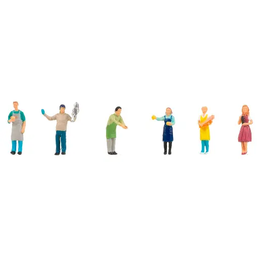 [FA151641] Set de 6 personnages "Vendeurs au marché" FALLER 151641 - HO 1/87