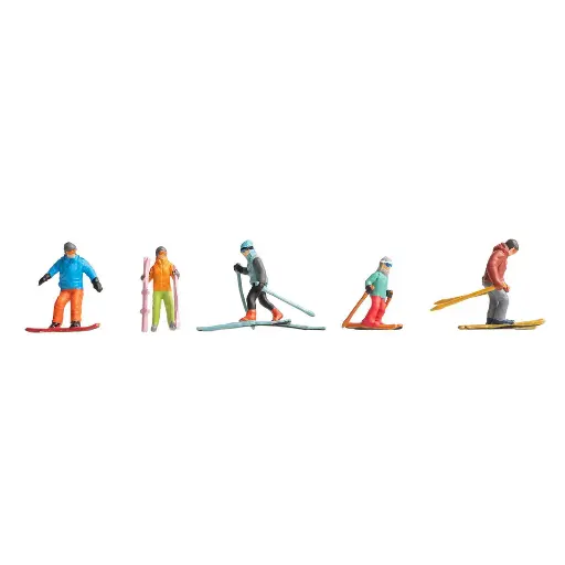 [FA151650] Pack de 6 personnages aux Sports d'hiver FALLER 151650 - HO 1/87