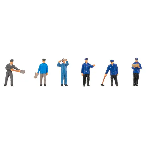 [FA151660] Lot de 6 employés au dépôt ferroviaire - Faller 151660 - HO : 1/87