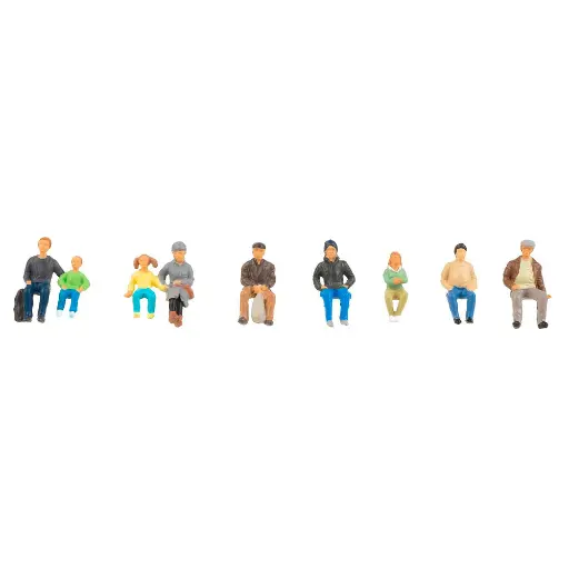 [FA151663] Lot de 9 personnages assis, adultes et enfants Faller 151663 - HO : 1/87