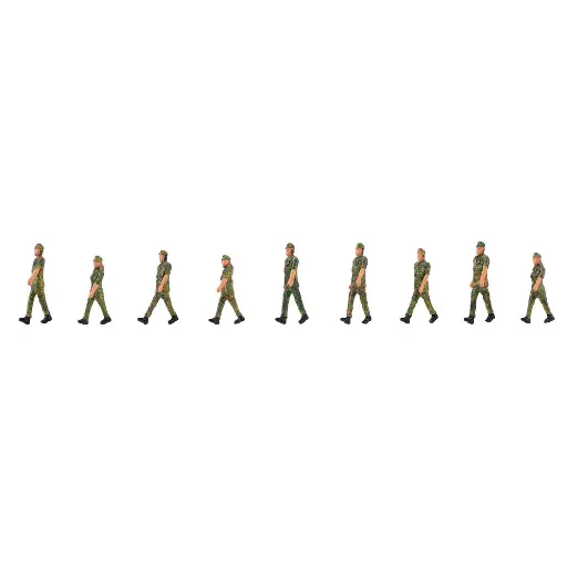 [FA151750] 9 soldats en marche au pas - Faller 151750 - HO 1/87e
